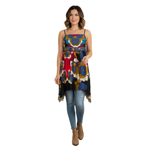 Free People Intimately Women's Floral Print Open Back Mini Dress Medium - Picture 1 of 10